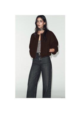 Zara Brown Bomber Jacket